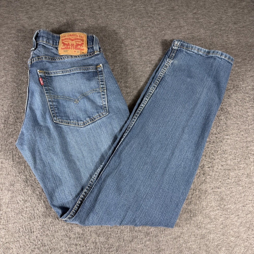 Levi's Men Jeans 569 30X34 Cowboy Straight Leg Work Wear Medium Wash